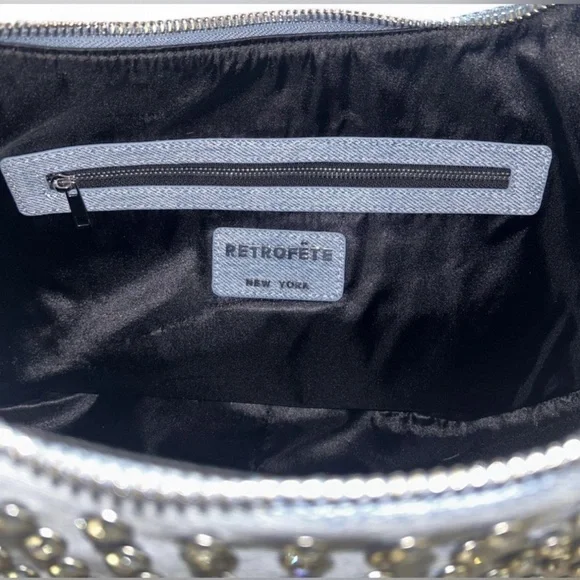 Retrofete Elodie large embellished denim shoulder bag - Picture 3 of 3